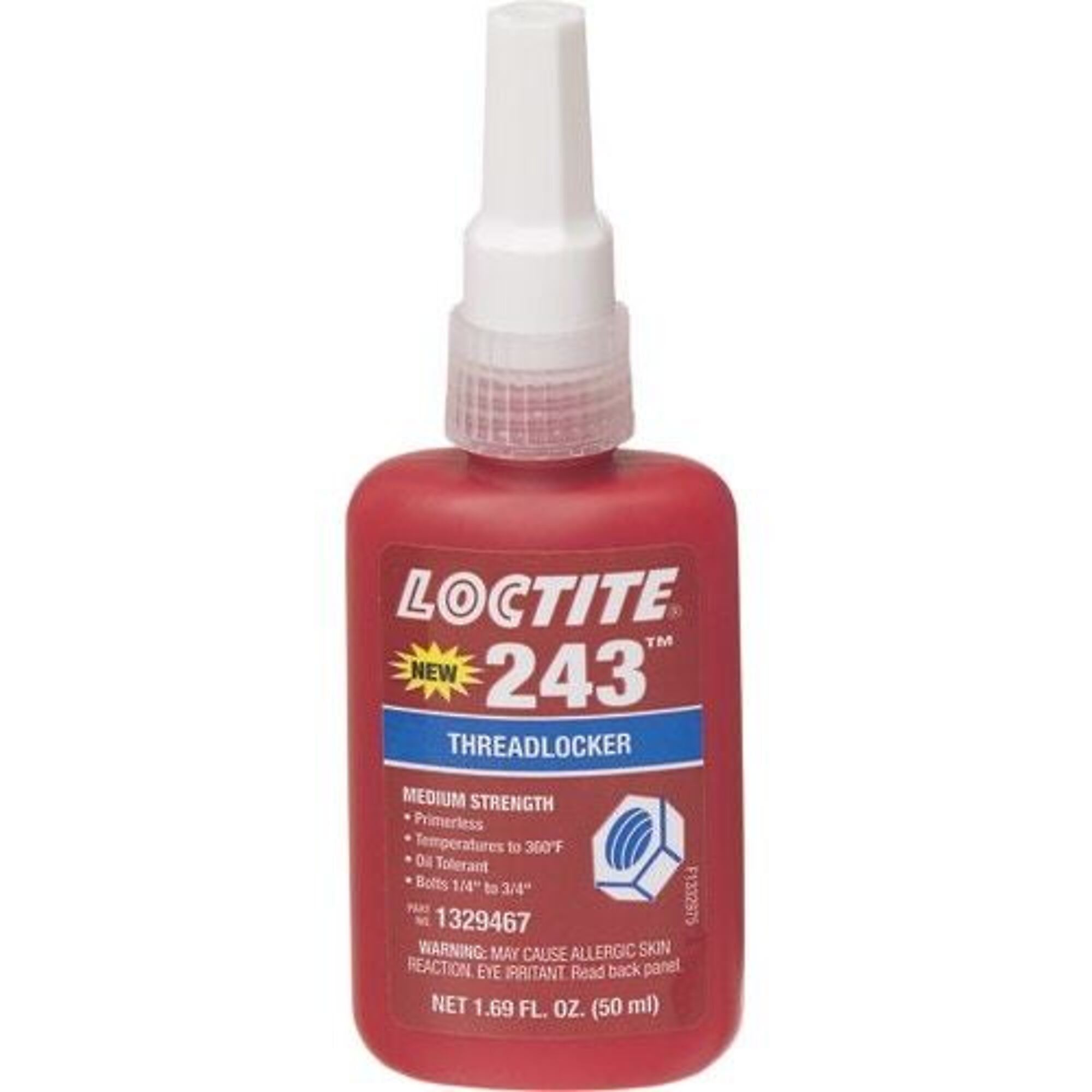 Loctite 243 Primerless Oil Tolerant Medium Blue Threadlocker 50ml, 10PK